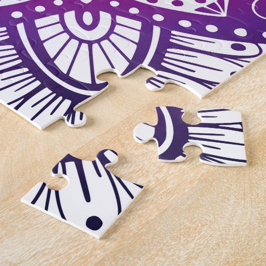 Sierbloemen mandala: kleurrijke vintage. legpuzzel (Zijkant)