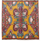 Sierbloemen Paisley: traditionele bandana Douchegordijn (Voorkant)