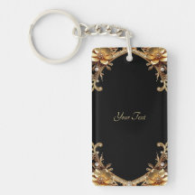 Sierbloemen sleutelhanger van goud