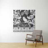 Sierbloemen Vogel Art Nouveau Poster Wandkleed (In situ)