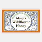 Sierbloemknoppen Honey Jar Rechthoekige Sticker (Voorkant)