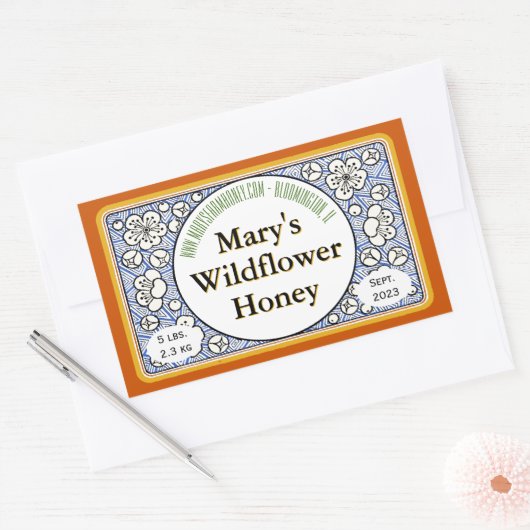 Sierbloemknoppen Honey Jar Rechthoekige Sticker (Envelop)
