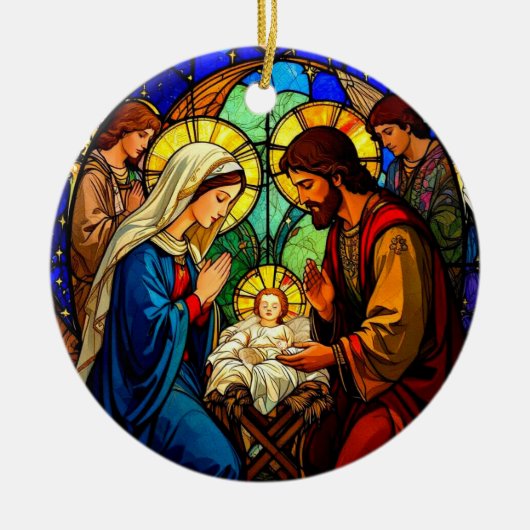 sierboom van de geboorte keramisch ornament (Voorkant)