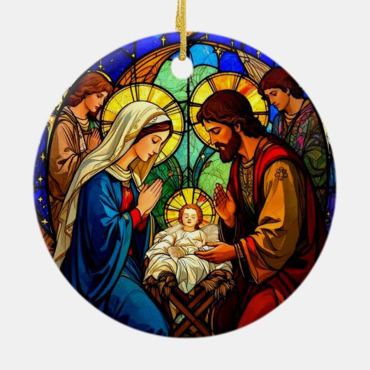 sierboom van de geboorte keramisch ornament (Achterkant)