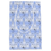 Siercadeau zak met vallende vinca's verticaal medium cadeauzakje (Voorkant)