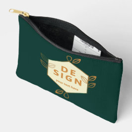 Siercrème zeshoekig logo op een donkergroene achte etui