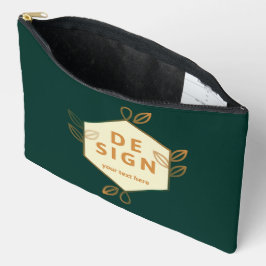 Siercrème zeshoekig logo op een donkergroene achte etui