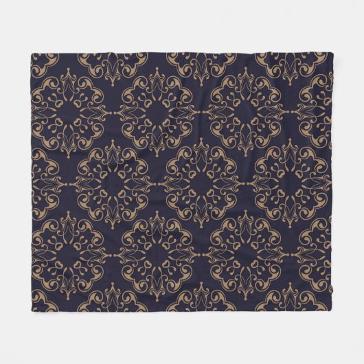 Sierdamast naadloos patroon fleece deken (Voorkant (Horizontaal))