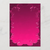 Sierdamast wervelingen roze bruiloft receptie informatiekaartje (Achterkant)