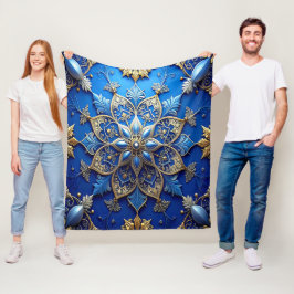 Sierdeken Blauw Goud Vlies Dekbed Fleece Deken