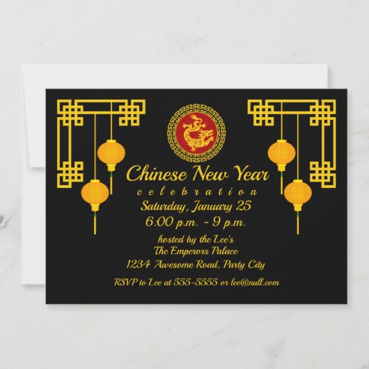 Sierdraak Chinees Nieuwjaar Kaart (Voorkant)