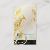 Siergouden bladeren/wervelingen visitekaartje (Achterkant)