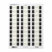 Siergrens zwart wit bruiloft aangepast label (Full Sheet)