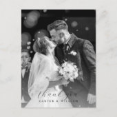Siergrijs dank u foto bruiloft Briefkaart (Voorkant)