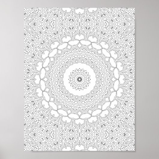 Sierhart Filigraan Kleurplaat Kunstwerk Poster (Voorkant)