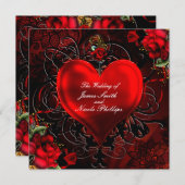 Sierhart in zwart en rood voor gotische romantiek kaart (Voorkant / Achterkant)