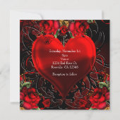 Sierhart in zwart en rood voor gotische romantiek kaart (Achterkant)