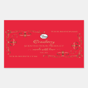 sierhoeken - Logo rode labels voor rode kleuren