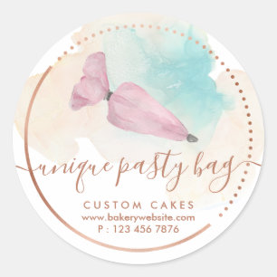 Sierijst Cream Ombre spuitzak glans Ronde Sticker
