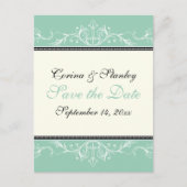 Sierjade, ivoren bruiloft Save the Date Aankondigingskaart (Voorkant)
