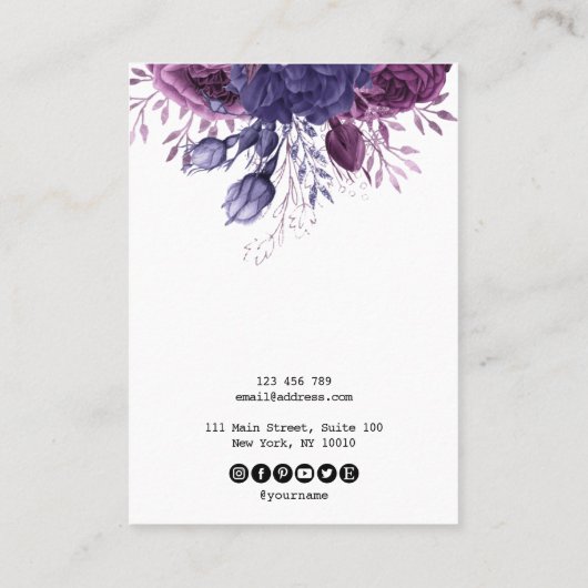 sierjuwelen voor florale weergave visitekaartje (Achterkant)