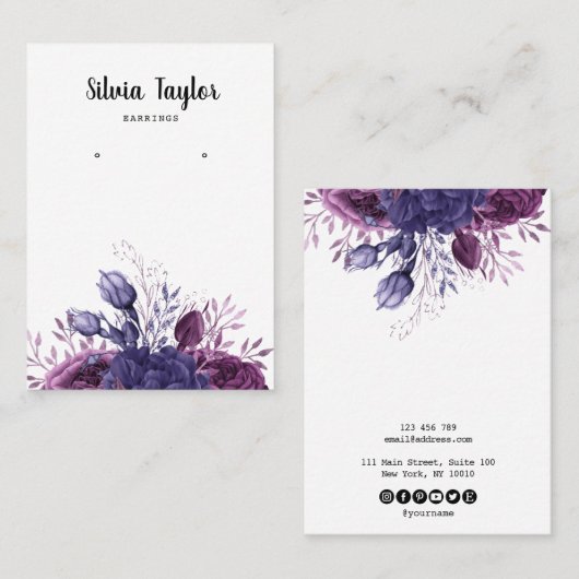 sierjuwelen voor florale weergave visitekaartje (Voorkant / Achterkant)