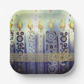 Sierkaarsen Kant & Boog Chanoeka Papieren Bordje (Voorkant)