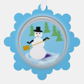 Sierkaart - Werkende sneeuwman Ornament Kaart (Voorkant)