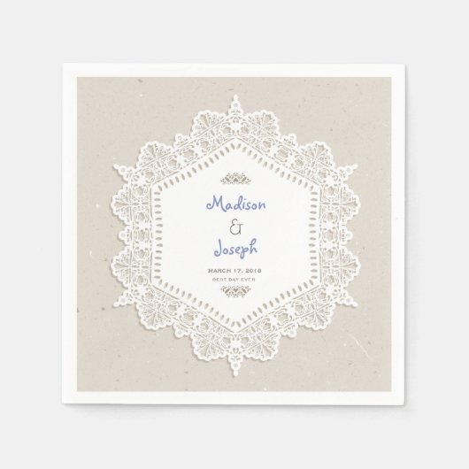 sierkant bruiloft papieren servetten (Voorkant)