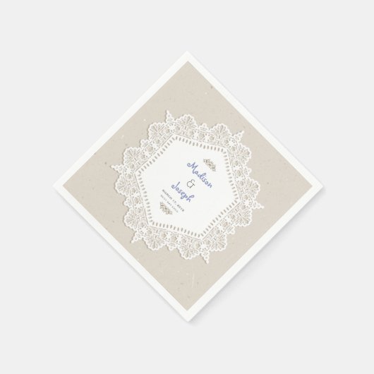  sierkant bruiloft papieren servetten (Hoek)