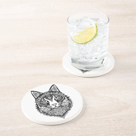 sierkat zandsteen onderzetter (Zijkant)