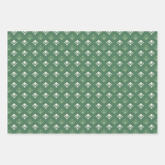 Sierkerstbomen.Wrapping papier Set van 3 Inpakpapier Vel (Voorkant 3)