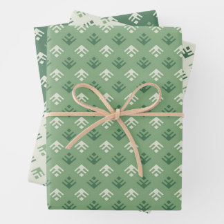 Sierkerstbomen.Wrapping papier Set van 3 Inpakpapier Vel