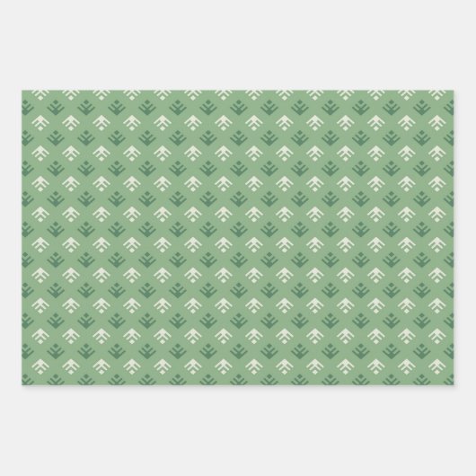 Sierkerstbomen.Wrapping papier Set van 3 Inpakpapier Vel (Voorkant)