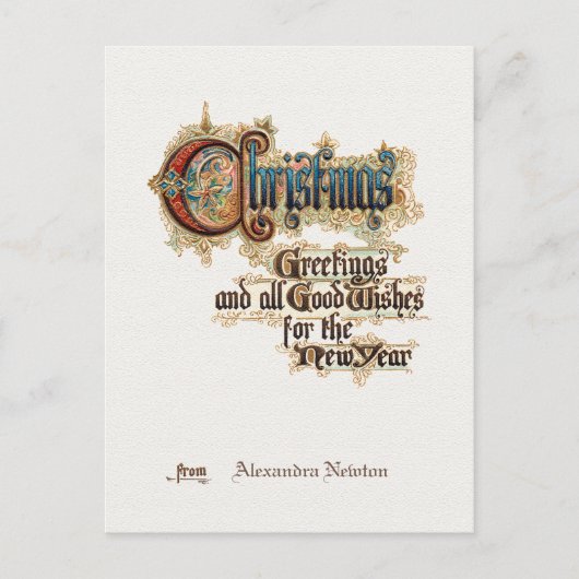   Sierkerstgroeten Briefkaart (Voorkant)