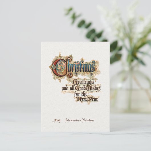   Sierkerstgroeten Briefkaart (Staand voorkant)