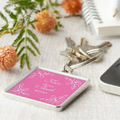 Sierketting met draaikolken in Candy Roze Sleutelhanger (Zijkant)