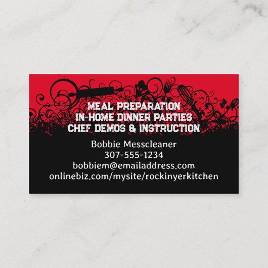 Sierkeukengerei Koken Chef Catering Visitekaartje (Achterkant)