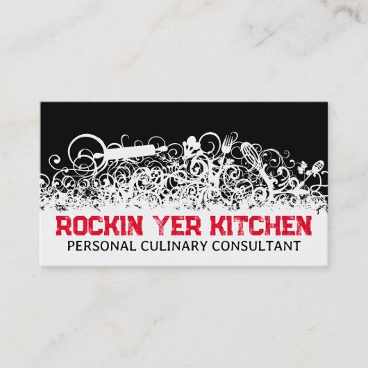 Sierkeukengerei Koken Chef Catering Visitekaartje (Voorkant)