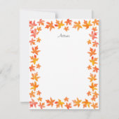 Sierkrans van waterverf esdoornbladeren in geel or notitiekaartje (Voorkant)