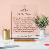 Sierkruis Pastor Waardering Acrylaat Bord (Huwelijk)
