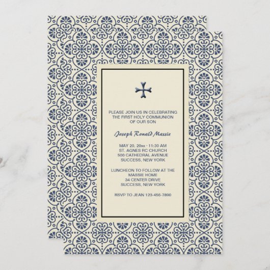 Sierkruis Religieuze Uitnodiging (Voorkant / Achterkant)