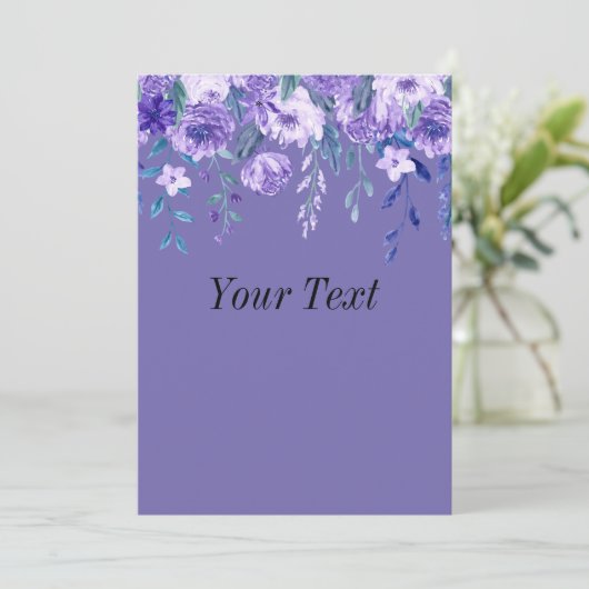 Sierkunst bloemschildering kaart (Staand voorkant)