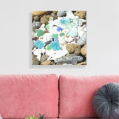 Sierkunst Canvas Strand Zeeglas Fossielen Afdruk (Insitu (Woonkamer))