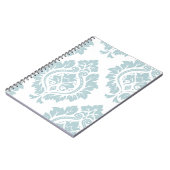 Sierkunst Damast I Eendenei Blauw op Wit Notitieboek (Linkerzijde)