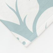 Sierkunst Damast I Wit op Eendenei Blauw Fleece Deken (Hoek)