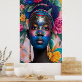 Sierkunst gezicht kunst prinses poster (Keuken)