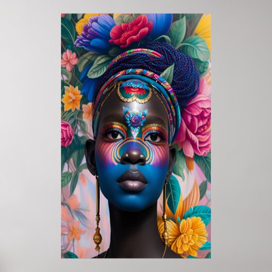 Sierkunst gezicht kunst prinses poster (Voorkant)