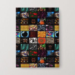 Sierkunst Pop Art-patroon  Button