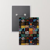 Sierkunst Pop Art-patroon Button (Voorkant / Achterkant)
